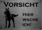 Preview: Edelstahl Hundeschild Australian Kelpie VORSICHT Hier wache ich!